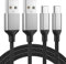 Acecene USB auf USB C Ladekabel 1m, 2 Stück 3A Ladekabel USB C Schnellladekabel, USB Kabel Typ C Datenkabel Kompatibel mit Huawei Samsung Galaxy S23 S22 S21 S20 Ultra Google Oneplus Xiaomi - Schwarz