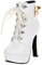 LUXMAX Donna Stivali Tacco Alto e Plateau Stringati Stivaletti Tacco a Blocco Tacchi Alti alla Caviglia Moda (Bianco) - 39 EU