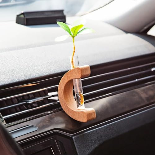 NLDGR Auto-Entlüftungs-Blumenvase, Mini-Glas-Auto-Blumenvasen-Clip, Auto-Blumenvasen-Clip-Halter, Glasrohr, für Frische Pflanzen, Automatische Entlüftung(#1)