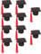 DEARMAMY Mini Graduation Caps for Craft 10pcs Small Graduation Hats with Yellow Tassels Grad Hat Cake Wine Bottles Topper