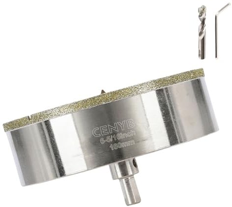 6-5/16 Pouces 160mm scie cloche carrelage foret diamant carrelage avec foret de centrage – Revêtue de diamant Adaptée pour,Verre, Marbre, Porcelaine et Céramique