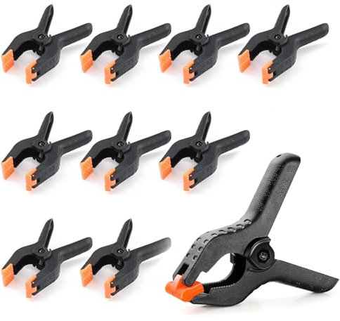 Pince à Ressort,Pinces Clips,10 PCS Noir Pince Polyvalente,Clamps de Préhension,Pince à Ressort Plastique,Pinces à Ressort en Nylon,Avec Mobiles Mâchoires,Pour Travaux du Bois,Photographie,Artisanat