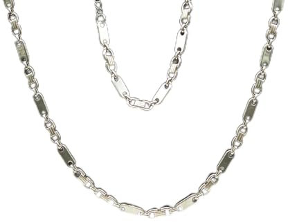 T TAKONE Edelstahl Plattenkette Set für Herren – 60 cm Halskette und Passendes Armband, Stilvolle Steigbügelkette in Hochwertigem Design