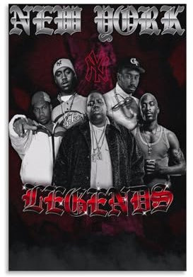 Krsone Nas Biggie Notoriousbig Bigdaddykane Rakim-Druck, Albumcover, signiertes limitiertes Poster, Musikcover-Poster, Pop-Hip-Hop-Rap-Sänger, Star-Musikposter, ästhetische Leinwand, Wandkunst für
