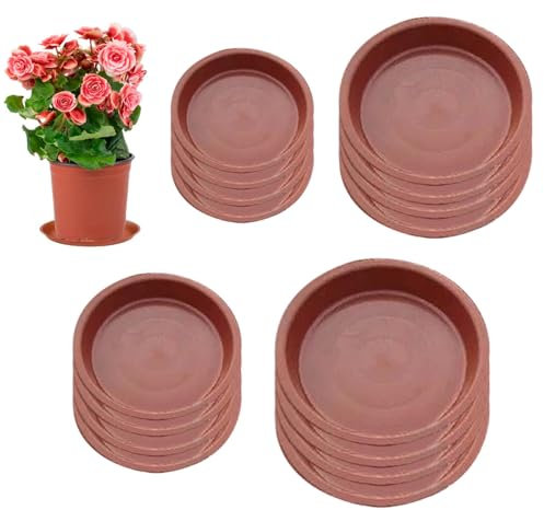POHOVE 16 Stück Untersetzer Blumentopf, 12/17/19/20cm, Terrakotta, für Innen- und Außenbereich
