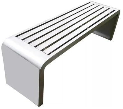 Gartenbank aus Edelstahl für den Außenbereich, wetterfeste Parkbank für 2 Personen ohne Rückenlehne, Loungebank, Terrassenbank für Eingangsbereich, Veranda, Hinterhof, Tragkraft 400 kg(100cm/39in)