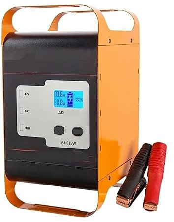 MZZYG Chargeur De Voiture 400W/600W 12V 24V Camion Chargeur De Batterie Automobile 50A/30A Chargeur De Batterie De Voiture for Batterie Au Plomb Chargement Rapide Et Efficace(Yellow)