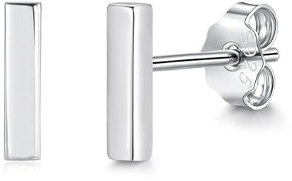 Zolkamery Ohrstecker Silber 925, Klein Damen Silber Stab Ohrstecker, 925 Sterling Silber Vergoldete Ohrringe Stecker, Mini Unisex Hypoallergene Schlafen Knorpel Ohrstecker für Mädchen Männer Kinder