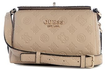 GUESS Damen Phoebe Mini Crossbody Bag Umhängetasche, Simply Taupe Logo
