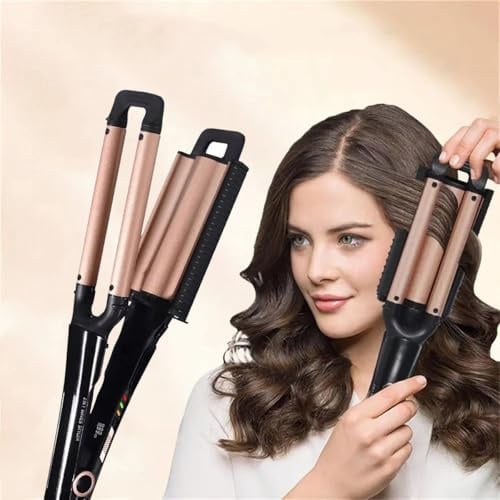 UUE Lockenstab, Welleneisen für haare, 2-in-1 Wellenstab: Beach, natürlich Wellen, Wasserwellen, Mermaid-Waves, große und kleine Locken Lockeneisen, Turmalin-Keramik-Glasbeschichtung Hair Curler