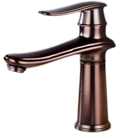 XSDSM Retro Badarmatur Waschbecken Waschtischarmatur Einhebelmischer Waschbecken Heiß und Kalt für Unterbauwaschbecken Einloch,Rot und Kupfer