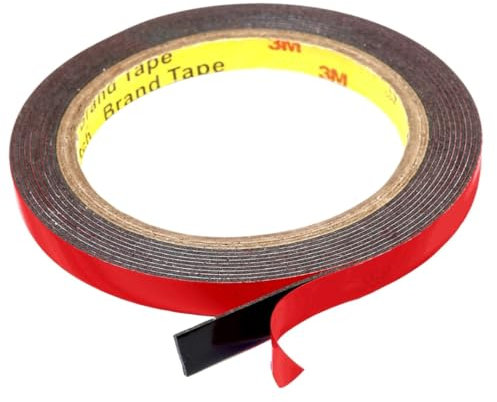 SOLNIT Fabriqué à partir de 3 M PT1100 Ruban adhésif professionnel double face en acrylique viscoélastique et mousse Noir métal aluminium verre fin 5 mm x 5 m