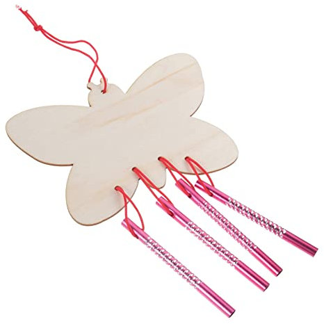 ERINGOGO Selbstgemacht Windspiel aus Holz für Kinder 8 Stück Bastelset Hängendes Ornament Kreativ Gestalten Frühlingsbasteln Dekorative Windglocken