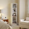 Nordivale Bookcase 5-Tier White Tall Narrow Bookshelf and Bookshelves Floor Standing Display Storage Shelves Rack Tall Cube Storage Shelving Unit for Home Office, Living Room, and Bedroom, 1 Pack