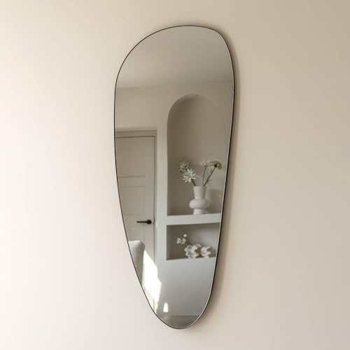 Indore Home – Spiegel Dean – organische Form – asymmetrisch – Wandspiegel – 120 cm – schwarz