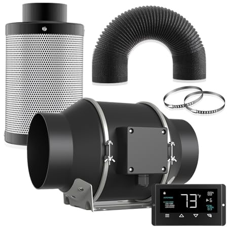TRDEWR 4 Inch Air Filter Kit Smart Wifi In Line Duct Fan Ventilation Cooling Indoor Plant Planting Tent System Powerful Extraction