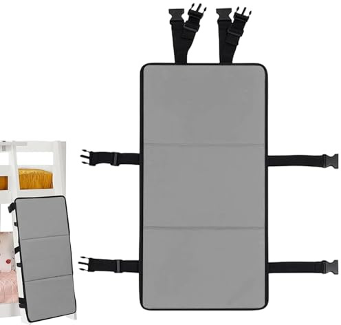 Copertura per letto a castello, protezione per scaletta per bambini, pieghevole e regolabile con fibbie di sicurezza, tessuto Oxford 600D, impedisce l'arrampicata (grigio)