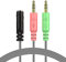 MillSO 3.5 mm Audio Y Câble Adaptateur 1 x Jack 3,5 mm 4 Position Femelle 2 x 3,5 mm 3 Position mâle pour Casque PS4 PC Gaming - 100CM