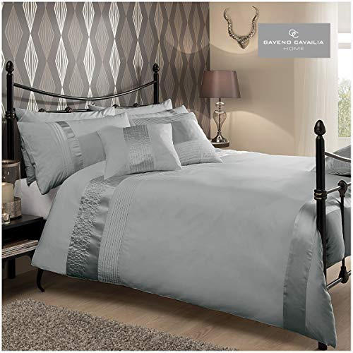 Gaveno Cavalia Signature Collection Caprice Set with Duvet Cover and Pillow Case, Polyester-Cotton, Silver, Super-King