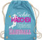 Shirtracer Turnbeutel Rucksack - EM 2026 Trikot Ersatz - Echte Mädchen Spielen Handball weiß - Unisize - Hellblau - geschenke für handballer handballbeutel hanball habdball turnsack kinderturnbeutel