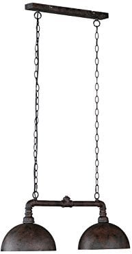 Pendelleuchte LEITUNG Rostfarbig antik, 2-flammig, Breite 70cm
