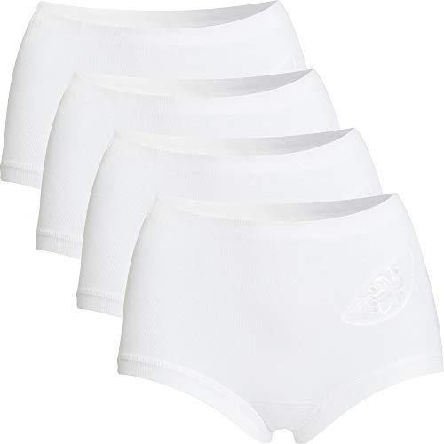 con-ta Damen-Taillenslip 4er-Pack Feinripp weiß Größe 44