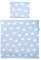 roba Babybettwäsche 80 x 80 cm Kleine Wolke - Bettwäsche Set 2-teilig - 80x80 Decke & 40x35 Kissen - Baby Wiegenbettwäsche aus Baumwolle - Blau