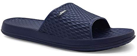 HEVA Herren Slide Dusch & Badeschuhe Sommer Slippers rutschfest Strand Sandalen (44 EU Blau)