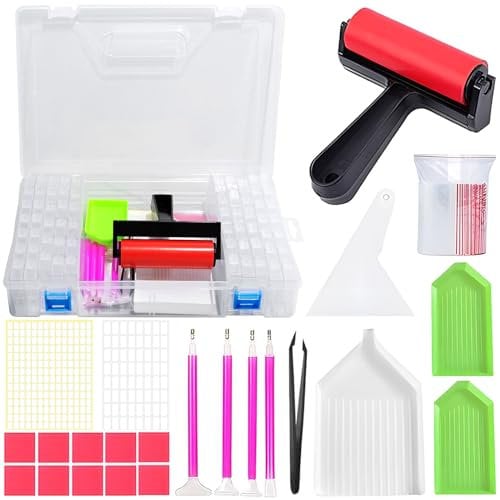 ARTDOT Diamond Painting Storage Box Kit with Bead Storage Box, Art Accessories, Tools and Roller for Adults