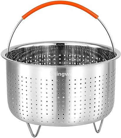 Canasta de vapor para olla instantánea, inserto de cesta de vapor de verduras de acero inoxidable para macetas (3 cuartos de galón)