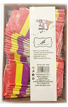 Durabol Palillos de Tapas con Bandera, Toothpick Flags Etiquetas Pequeñas para Magdalenas Decorar Tartas Bocadillos Cumpleaños Boda Fiesta de Bienvenida 3.5X2.5cm (REPÚBLICA 200PCS)