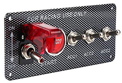 Pannello interruttore di accensione per auto 12V, interruttore di avviamento con 3 leve e spia luminosa per auto e
