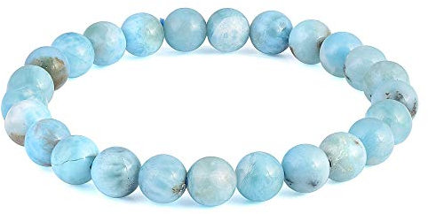 Larimar Armband, Larimar Stretch Armband, Beruhigendes Armband, Larimar Schmuck, Pastell Blau Hochzeit, Aqua Beach Schmuck, Larimar Bead Armband, Stein, Larimar