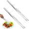 Meirrnyyu 2 PCS 12 Inch Stainless Steel Tweezer Tongs, Kitchen Cooking Tweezer Tongs with Precision Serrated Tips for Baking, Decorating, Beauty & Sea Food