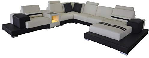 jvmoebel Ledersofa Couch Wohnlandschaft Eck Garnitur Design Modern Sofa U-Form L6004
