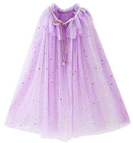 Mantello Principessa Bambina, Mantello Colorato Della Principessa Accessorio Accessorio Scialle Cape Ragazze da Carnevale Principessa Cosplay Costume Travestimento Compleanno Halloween Feste(Viola L)