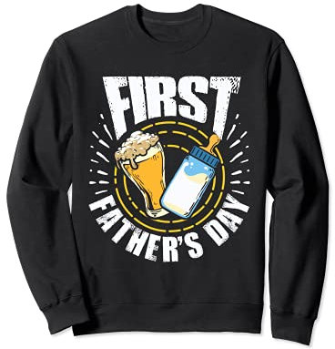 Hommes Première Fête des Pères Bière Bébé Bouteille Papa Sweatshirt
