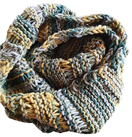 Wollschal Loop XXL ca. 145 cm lang Schal handgestrickt mel.Schlauchschal Loopschal Rundschal Schlauchtuch gestrickt