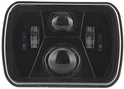 KIMISS H4 7 Pollici LED Faro Quadrato, Proiettore Ad Alta Luminosità 12-24V Adatto per Wrangler YJ/Cherokee XJ Ecc