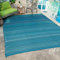 FH Home Outdoor Camping-Teppich - wasserfest, farbecht, wendbar - recycelter Premium-Kunststoff - Gestreift - Terrasse, Veranda, Wohnmobil, Campingküche – Havanna - Türkis - 270 x 360 faltbar