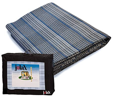 JOLAX | Vorzeltteppich Outdoor Markisenteppich Zeltboden Camping Matte 500 g/m² | Angenehm Weich Atmungsaktiv Waschmaschinenfest Schimmelfrei rutschfest UV-Stabilisiert mit Tragetasche | 250x500 Blau