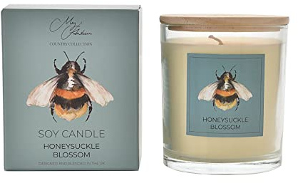 Meg Hawkins Bee Design Honeysuckle Blossom Fragrance Candle 250g