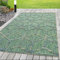 HomebyHome In & Outdoor Wetterfest 140x200 cm Grün, Zickzack Design 3D Effekt - Balkon Teppich Wasserfest, Kurzflor, Flachgewebt - Ideal für Küche, Garten, Camping und Terrasse