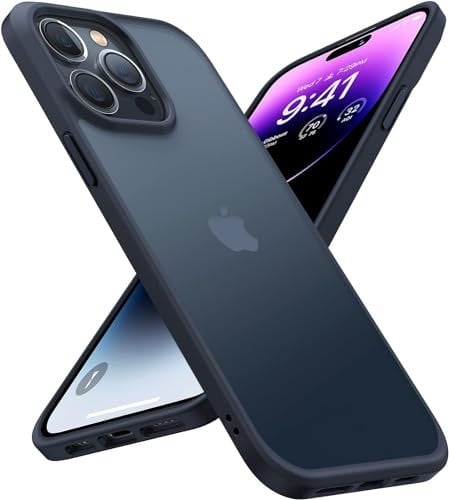TORRAS Guardian für iPhone 14 Pro Hülle [TOP Zertifizierte Militärschutz] Stoßfest Schutzhülle [Samtweiche Haptik] Matt mit Abnehmbare Knöpfe Handyhülle für iPhone 14 Pro Schwarz