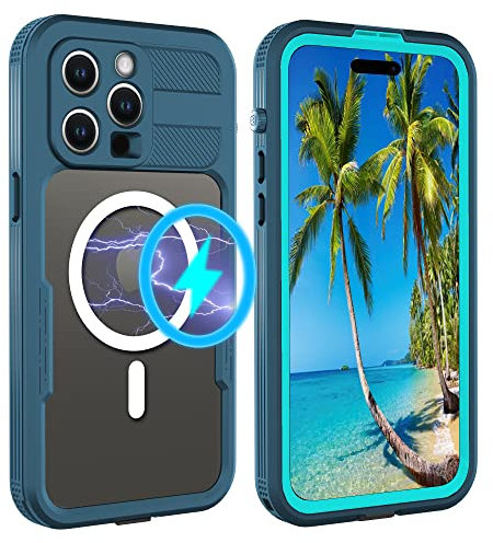 iPhone 14 Pro Max Case Compatible with MagSafe,Magnetic Waterproof DropProof DirtProof Snowproof Anti-Scratch Heavy Duty Protection Built in Screen Protector Rugged 6.7” Protective Cover for Unisex