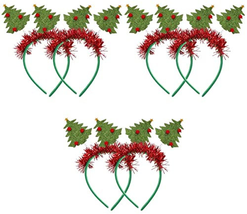 Beaupretty 6 Stück Party Favor Xmas Requisiten Cosplay Für Lametta Decor Accessoires Haarschmuck Grün Glitter Boppers Holiday Creolen Stirnband Stirnbänder Kopfschmuck Kopfbedeckung