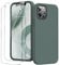 GOODVISH 3 in 1 for iPhone 12 Pro Max Case Liquid Silicone with 2x Screen Protector, Anti-Scratch Full covered Microfiber Lining Shockproof Protective Slim Phone Case Cover 6.7, Pine Green