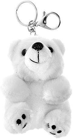 ifundom Porte-clés ours polaire en peluche porte-clés ours blanc pendentif suspendu ornement porte-clés de voiture pour filles et femmes