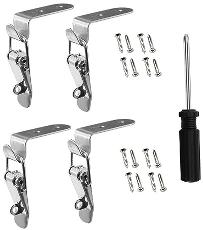 4 pezzi Chiusure per scatole di legno Gancio per morsetto Chiusure a molla in acciaio inossidabile Chiusure per ganci a bocca d'anatra a 90 gradi Scatole per disegnare Morsetti a levetta ( Size : Styl
