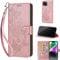 for iPhone 15 Case 6.1-Inch, Embossed Premium PU Leather Folio Flip Notebook Wallet Cover Compatible with iPhone 15 Phone Case [Magnet Closure][Kickstand][Card Slots], Rose Gold Butterfly